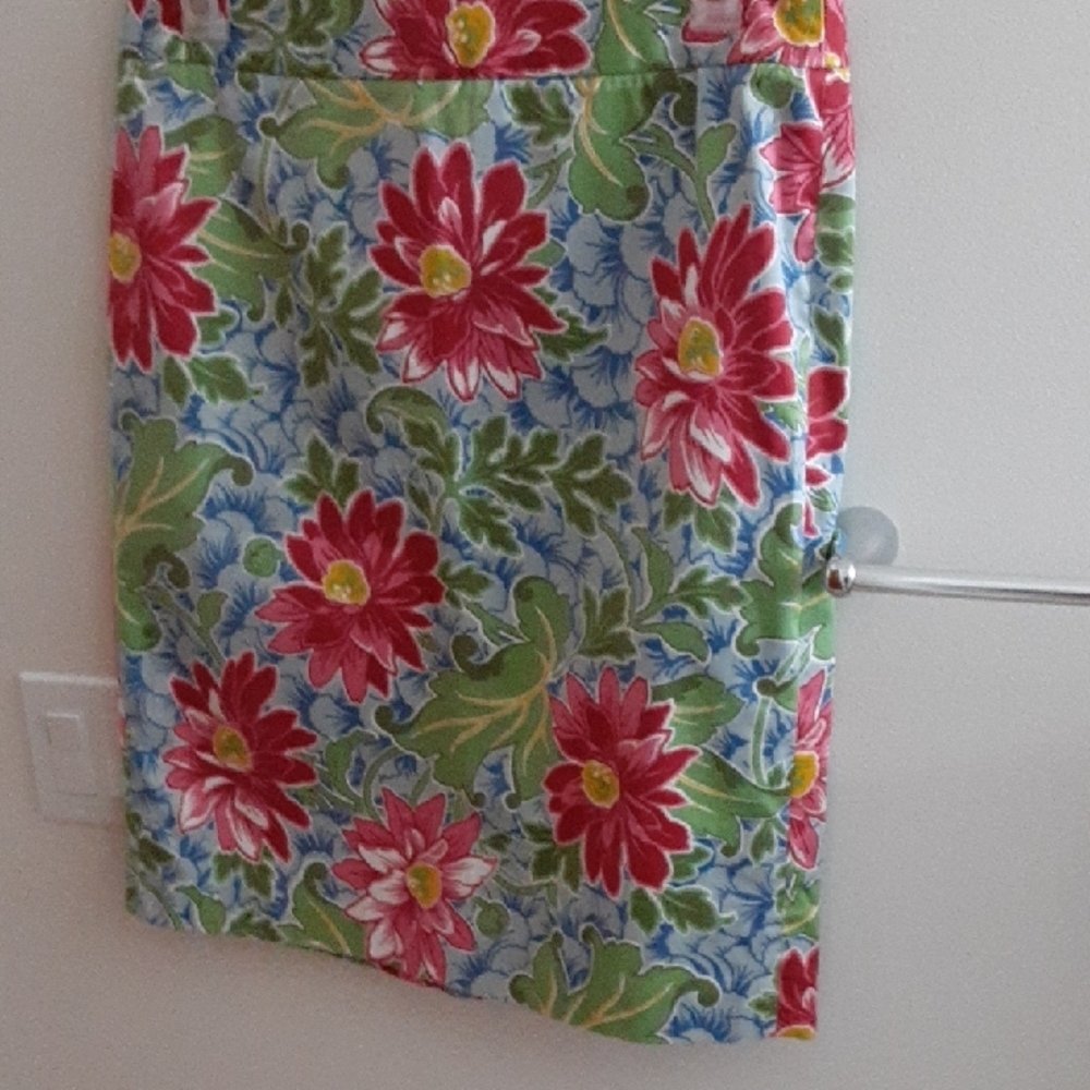 Talbots Red and Green Pencil Skirt